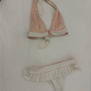 Beach Bunny Pink and Cream Bikini